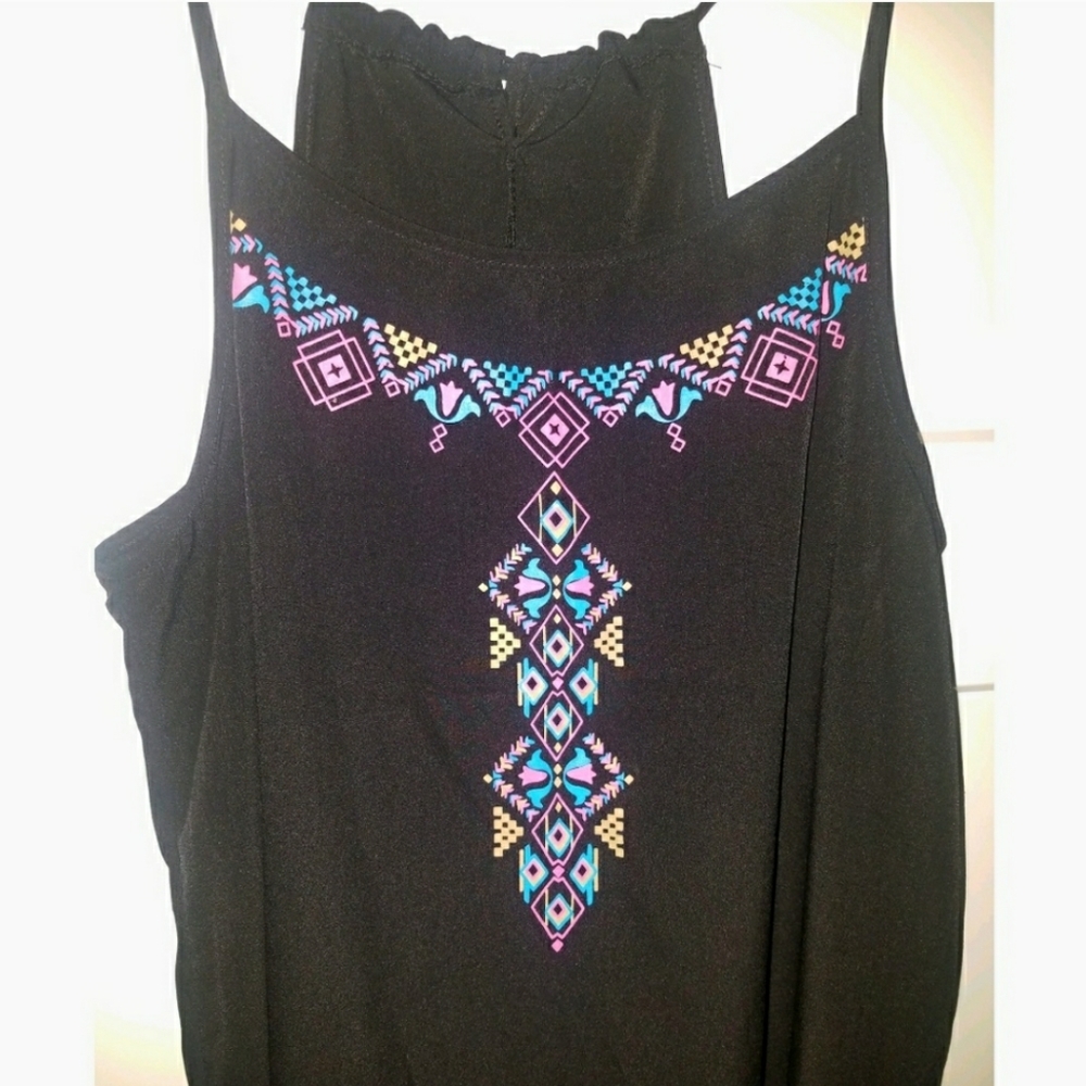 Embroidered Flowy Slip Dress Lightweight - Picture 4 of 9